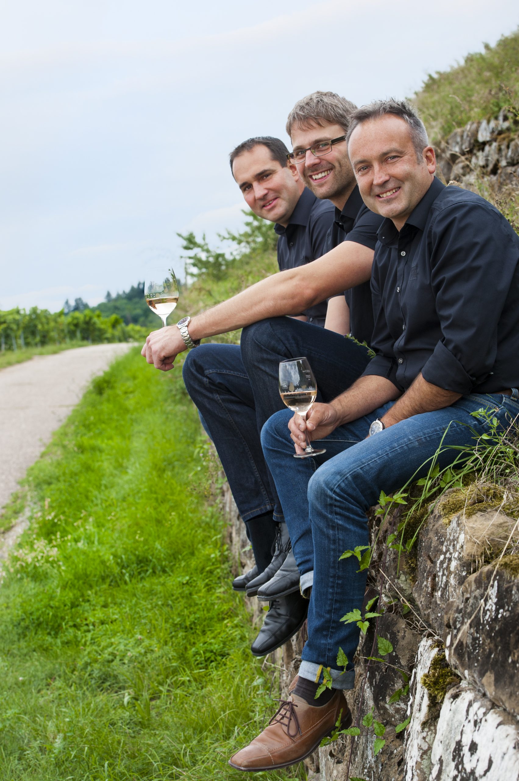 Man sieht Vorstand Thomas Beyl, Kellermeister Andreas Reichert und Geschäftsführer Axel Gerst von den Weingärtnern Cleebronn-Güglingen