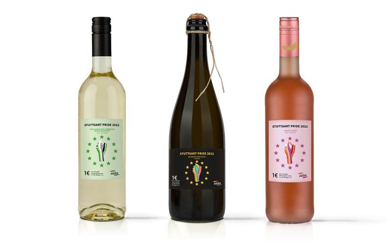 Die drei Weine der Fellbacher Weingärtner für Stuttgart PRIDE 2022