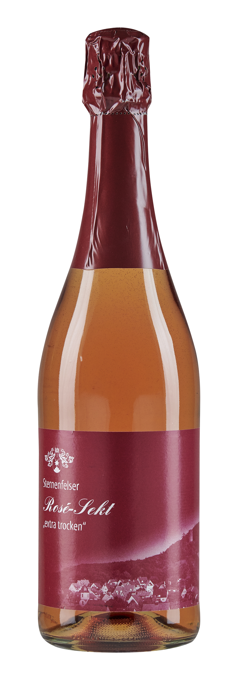 Spätburgunder Rosé Sekt trocken der Weingärtnergenossenschaft Sternenfels, Flaschenansicht